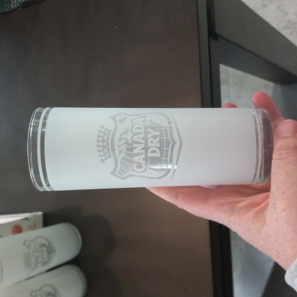 Rare 1960’s Canada Dry Frosted High Ball Tumbler Bar Ware Drinking Glasses set 4 - Picture 2 of 2